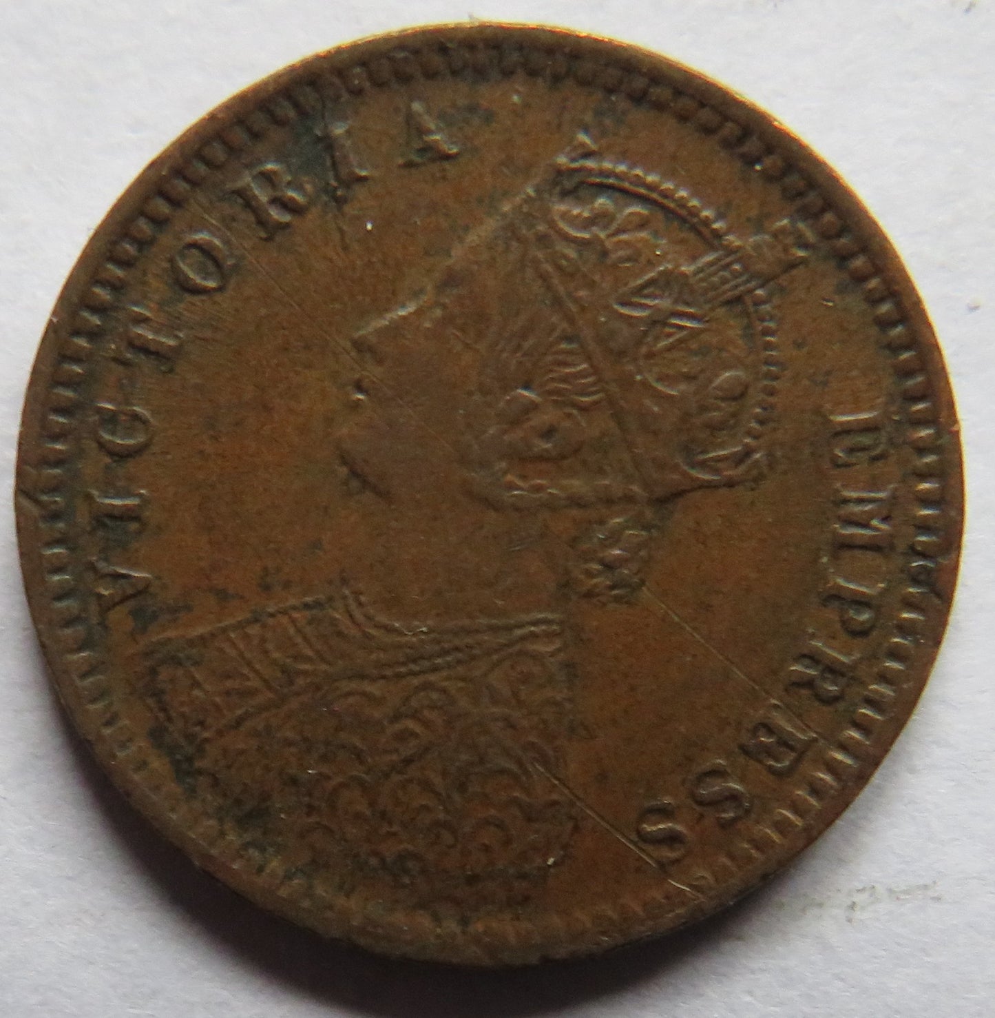 1895 Queen Victoria India 1/12th Anna Coin
