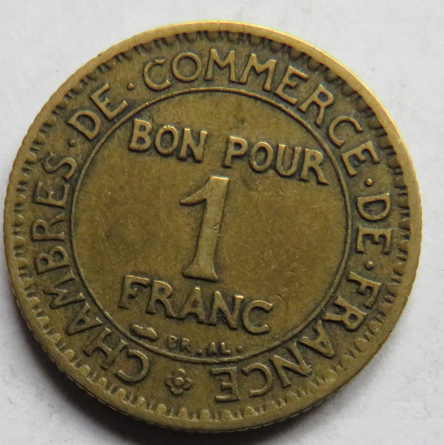 1922 France One Franc Coin