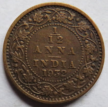 Load image into Gallery viewer, 1932 King George V India 1/12th Anna Coin
