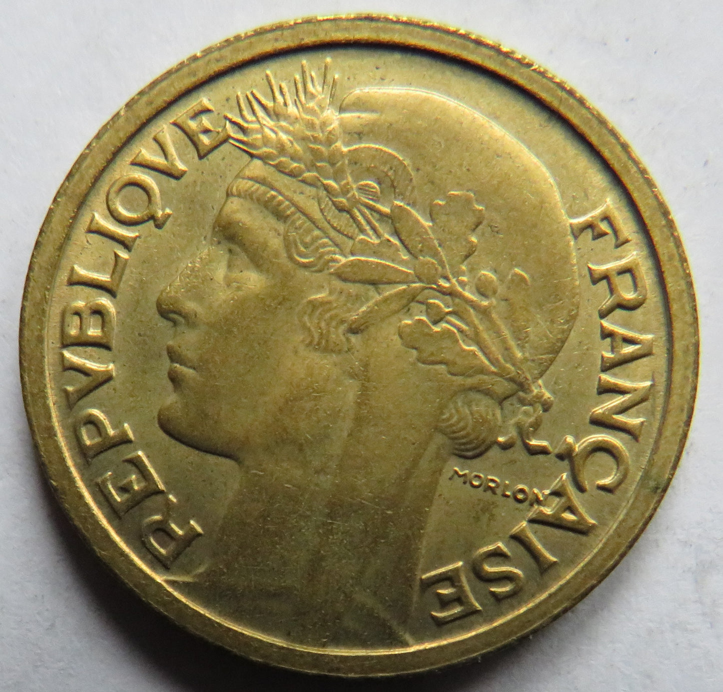 1938 France One Franc Coin Unc