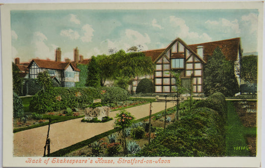 Vintage Postcard of Back of Shakespeare's House, Stratford-on-Avon