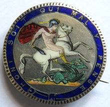 Load image into Gallery viewer, C.1820 King George III Silver Enamelled Crown Coin Brooch
