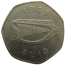 Load image into Gallery viewer, 1988 Ireland 50p Fifty Pence Coin
