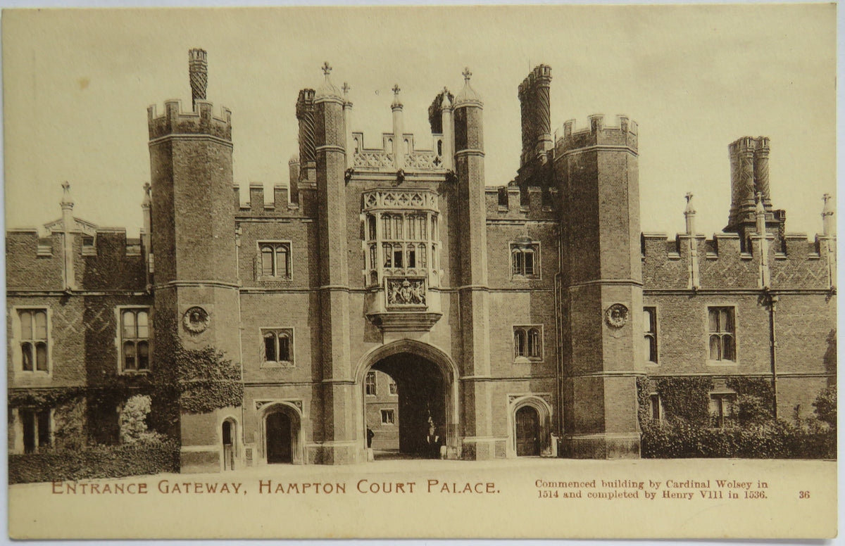 Vintage Postcard of Entrance Gateway, Hampton Court Palace