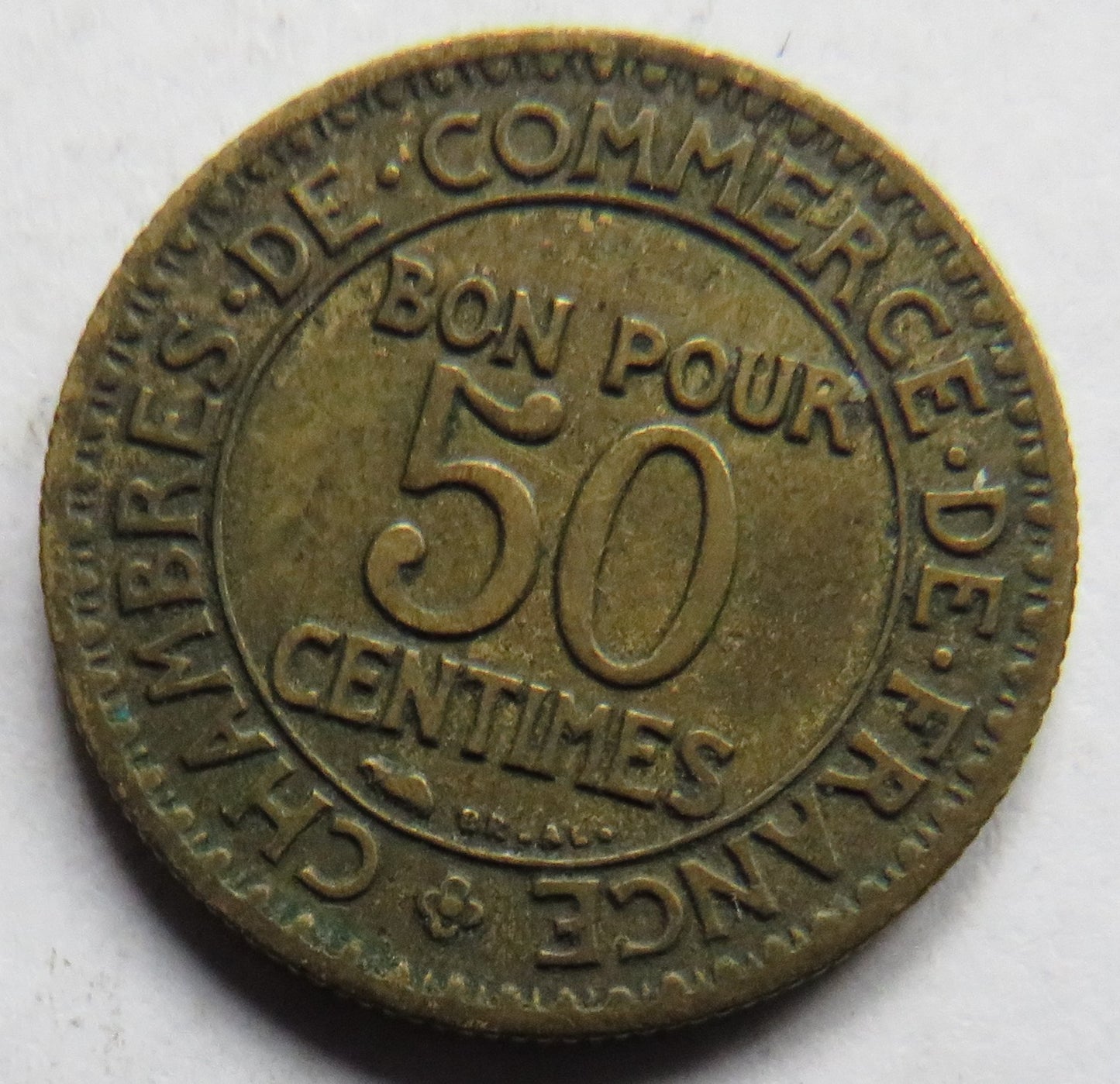 1923 France 50 Centimes Coin