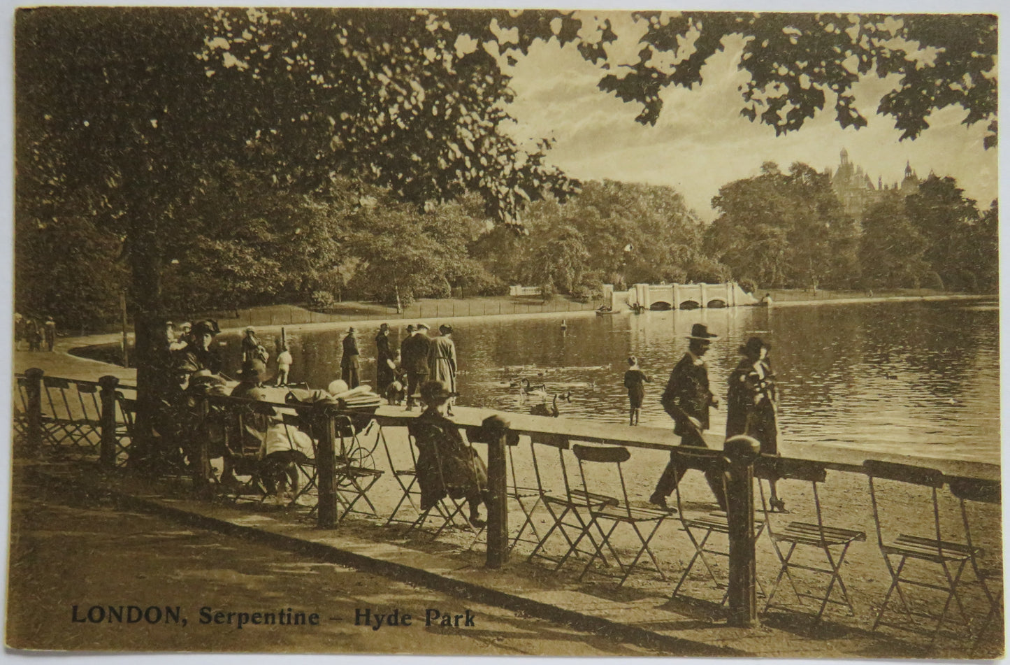 Vintage Postcard of London, Serpentine - Hyde Park