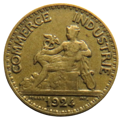 1924 France 50 Centimes Coin
