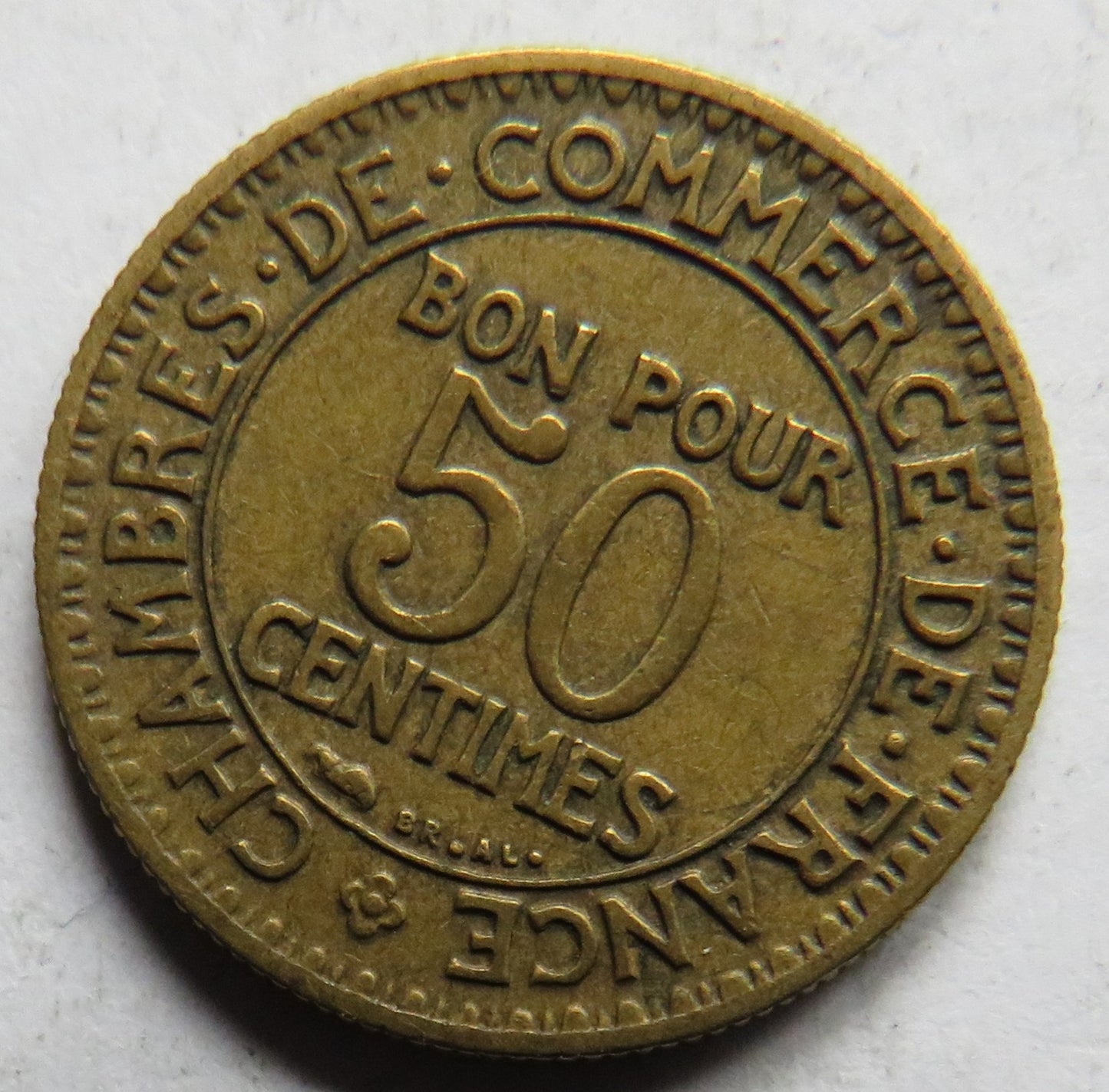 1924 France 50 Centimes Coin