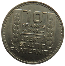 Load image into Gallery viewer, 1948 France 10 Francs Coin
