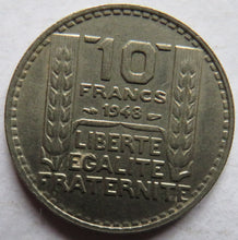 Load image into Gallery viewer, 1948 France 10 Francs Coin
