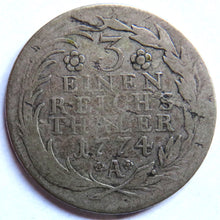 Load image into Gallery viewer, 1774-A German States Prussia Silver 1/3 Thaler Coin
