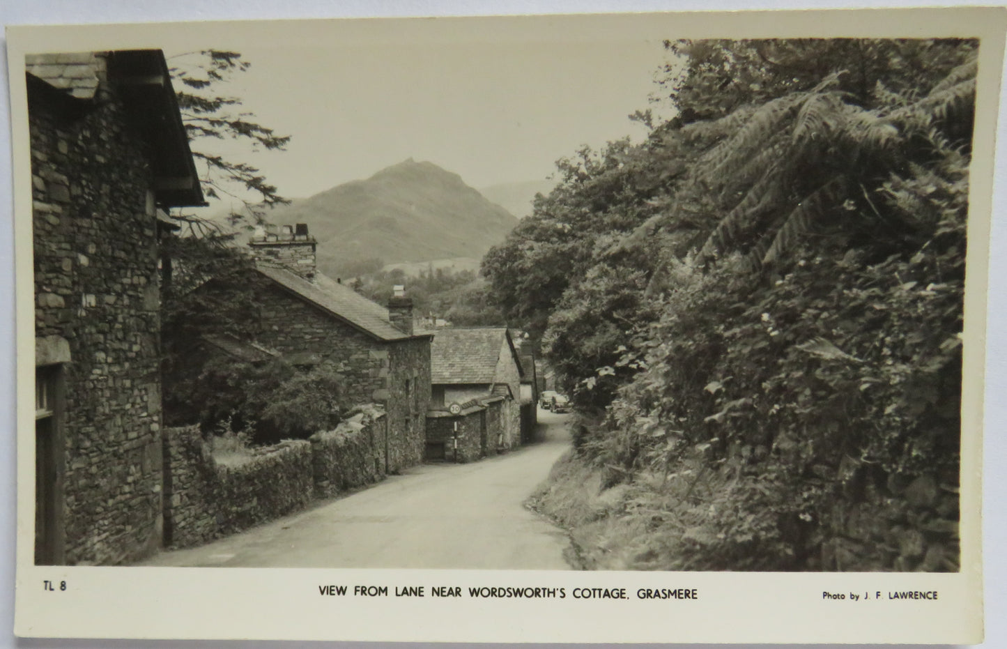 Vintage Postcard of View from Lane near Wordsworth's Cottage, Grasmere
