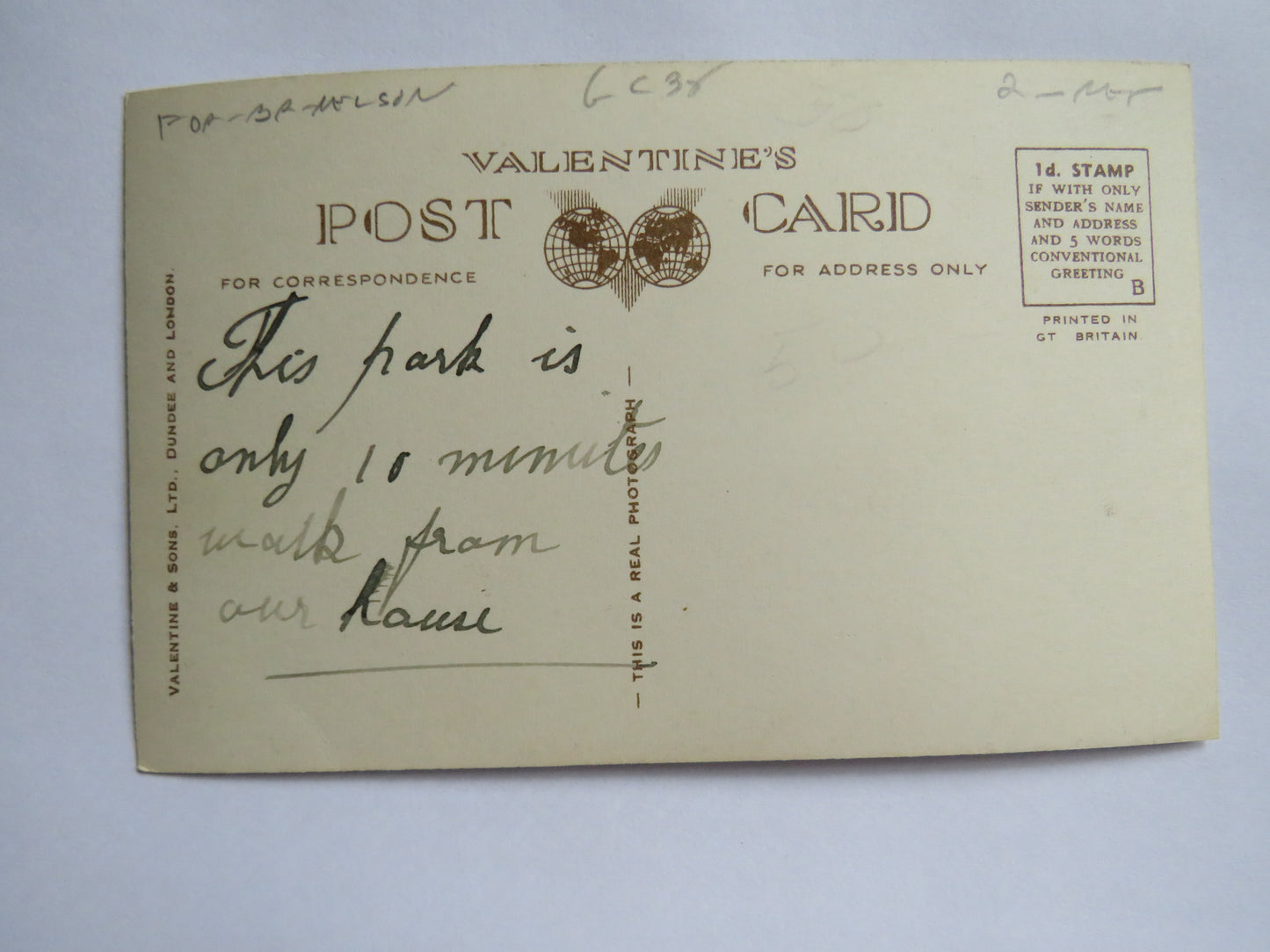 Vintage Postcard of The Hall, Marsden Park, Nelson