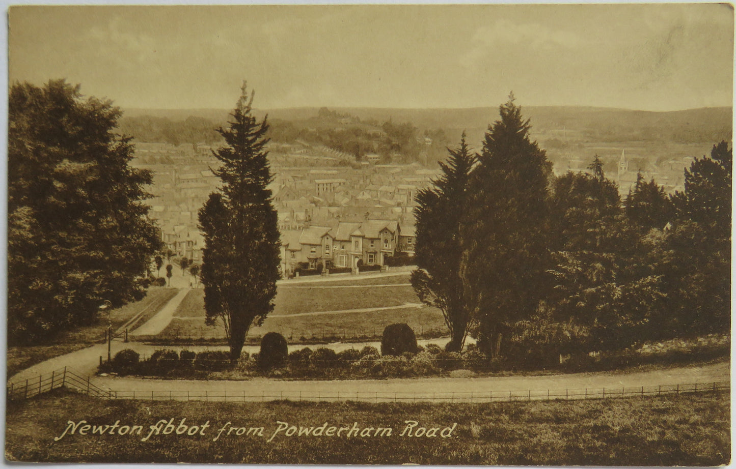 Vintage Postcard of Newton Abbot from Powderham Road