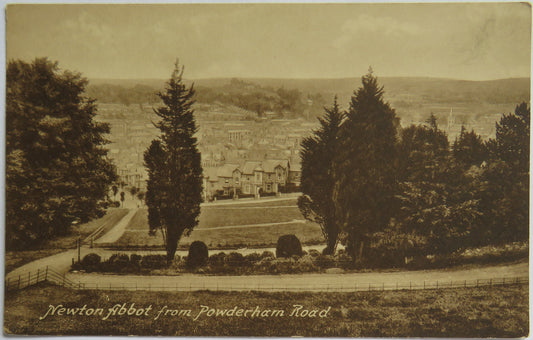 Vintage Postcard of Newton Abbot from Powderham Road