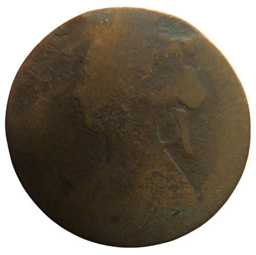 1869 Queen Victoria Bun Head One Penny Coin Rare - Great Britain