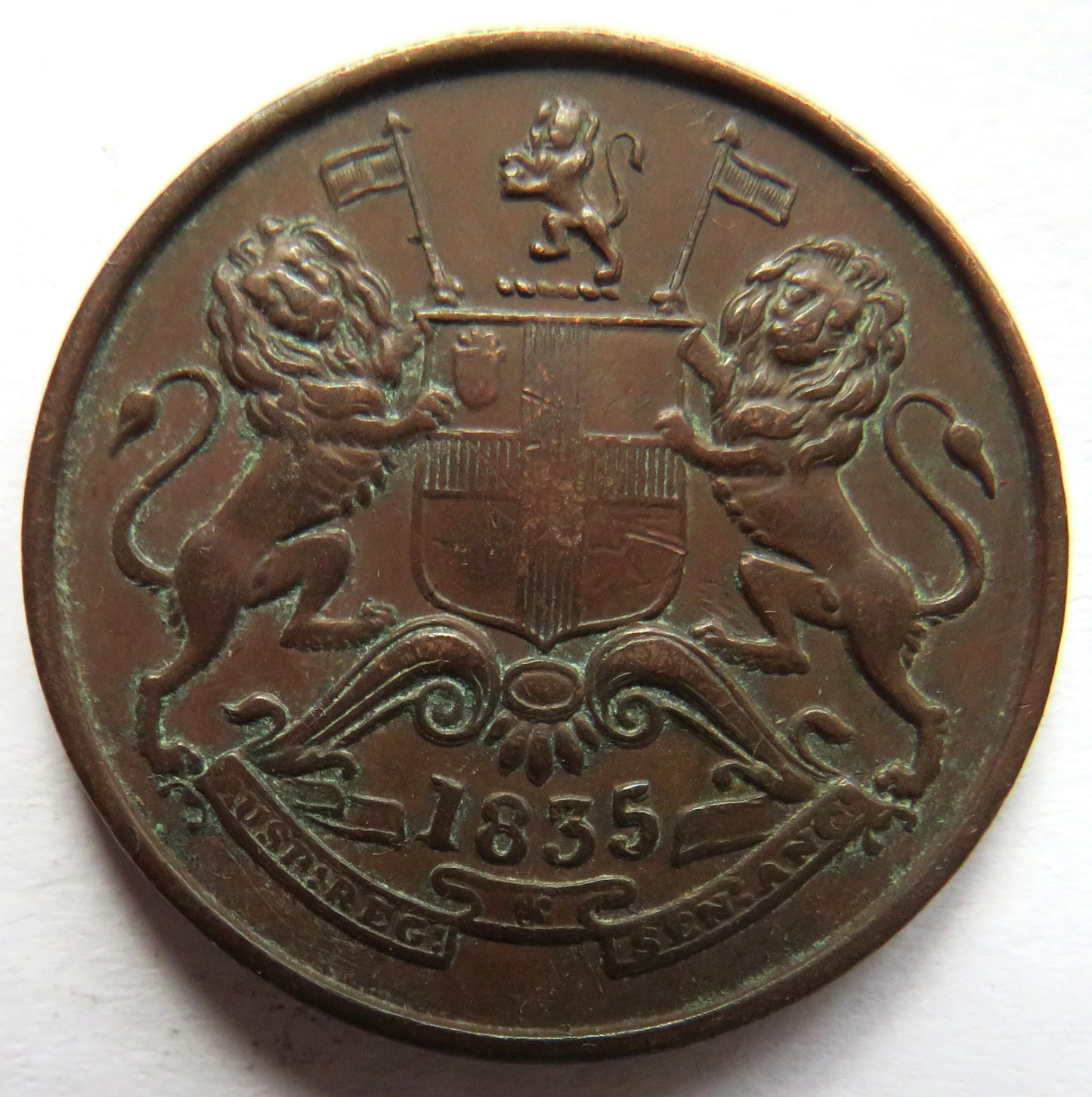 1835 East India Company Half Anna Coin
