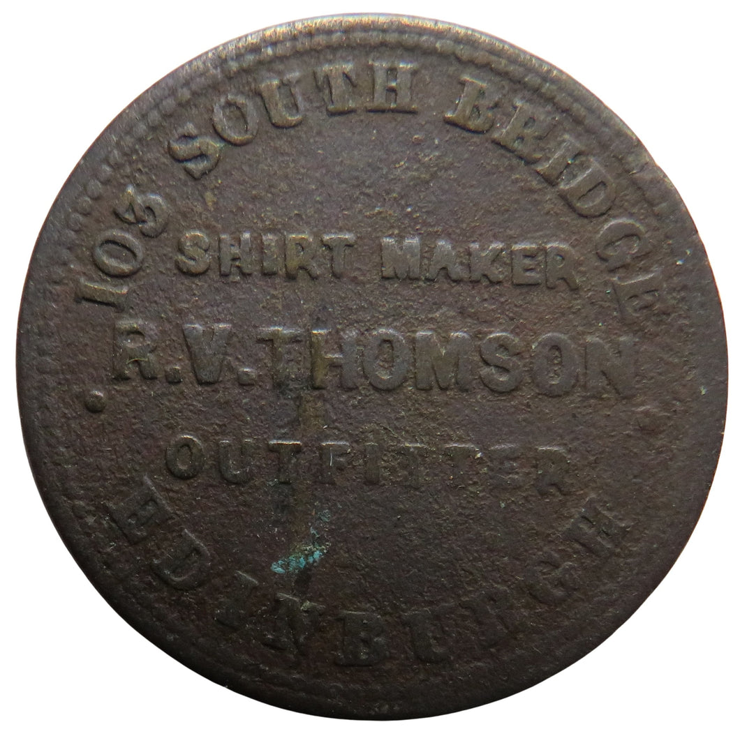 R.V.Thomson Shirt Maker, Outfitter Edinburgh Advertising Token