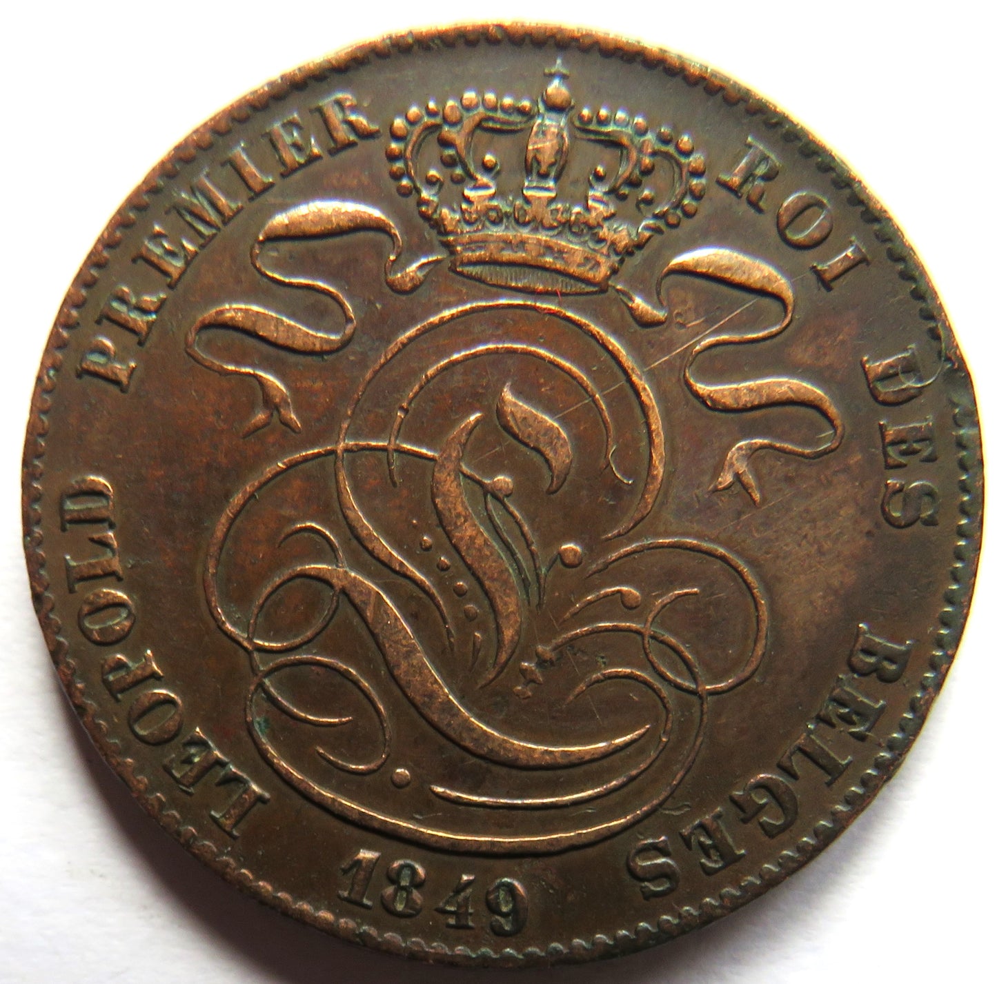 1849 Belgium 5 Centimes Coin
