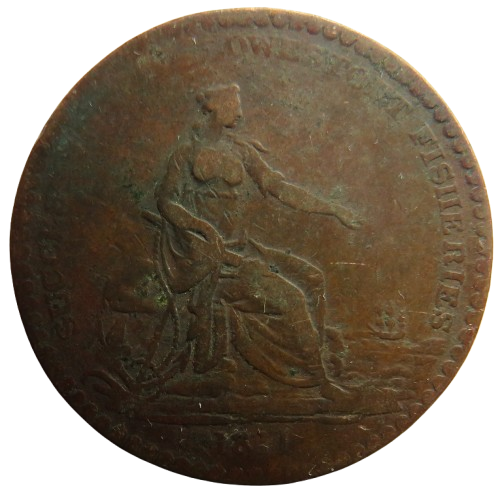 1811 Lowestoft Fisheries One Penny Token Suffolk