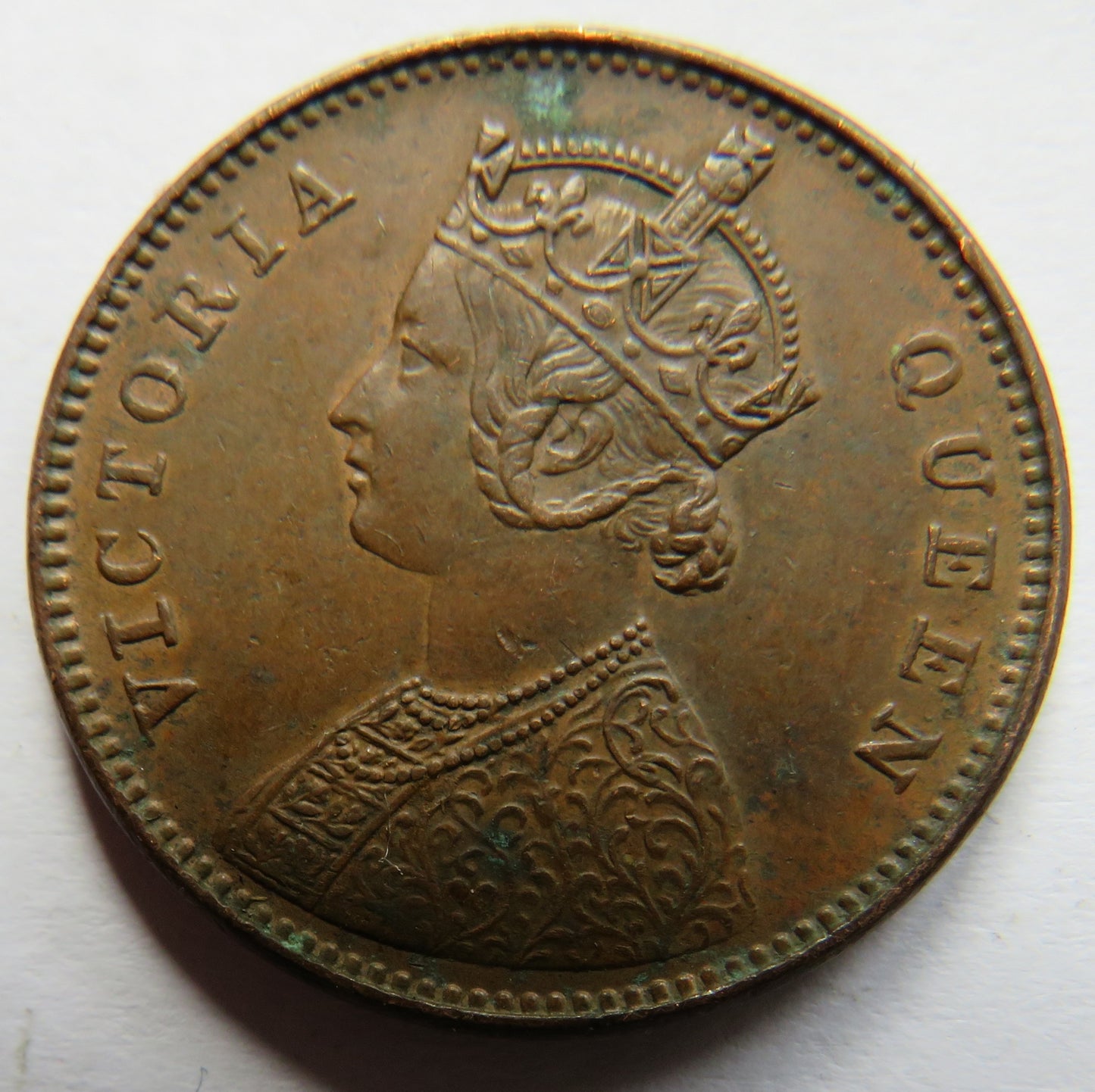 1862 Queen Victoria India 1/4 Quarter Anna Coin