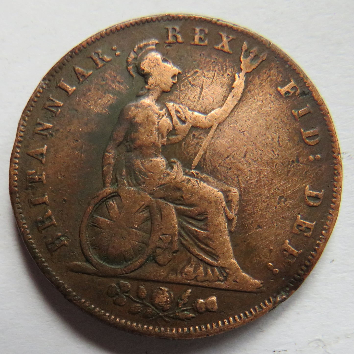 1827 King George IV Halfpenny Coin - Great Britain