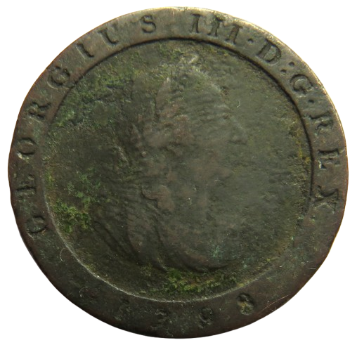 1798 Isle of Man HalfPenny Coin