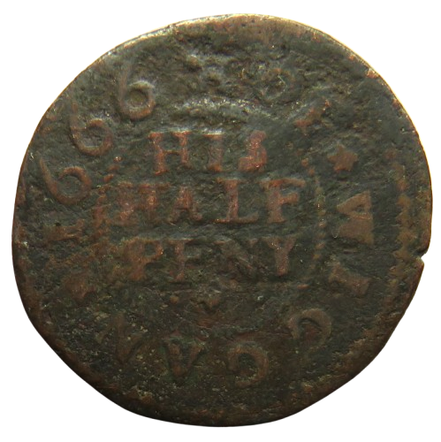 1666 Thomas Cooper Halfpenny Token "of Wiggan"