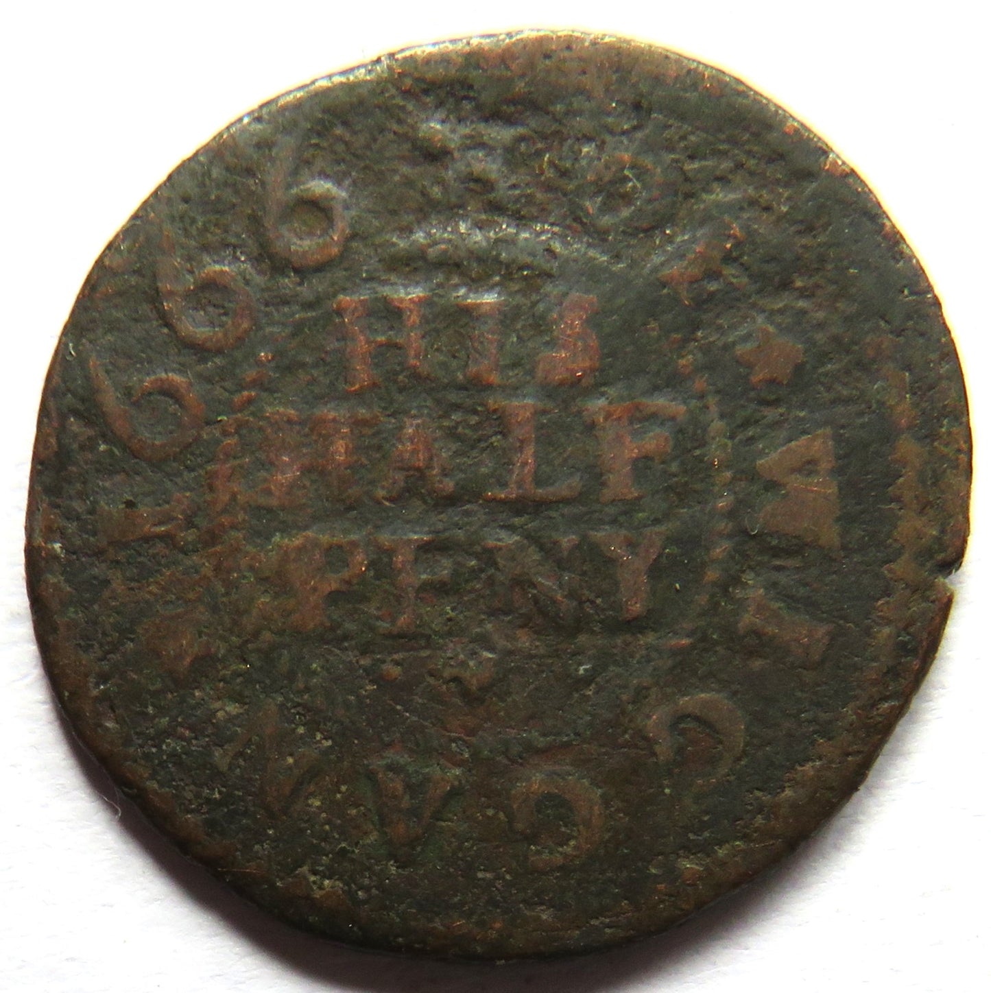 1666 Thomas Cooper Halfpenny Token "of Wiggan"