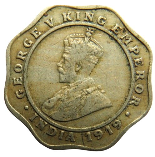 1919 King George V India 4 Annas Coin
