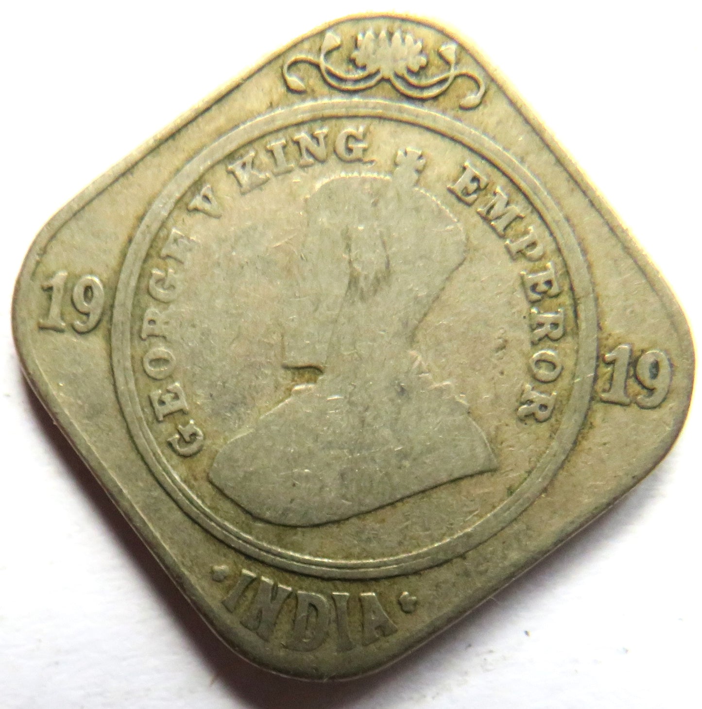 1919 King George V India 2 Annas Coin