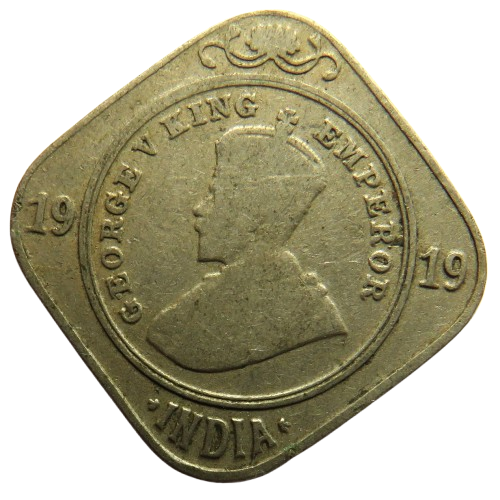 1919 King George V India 2 Annas Coin