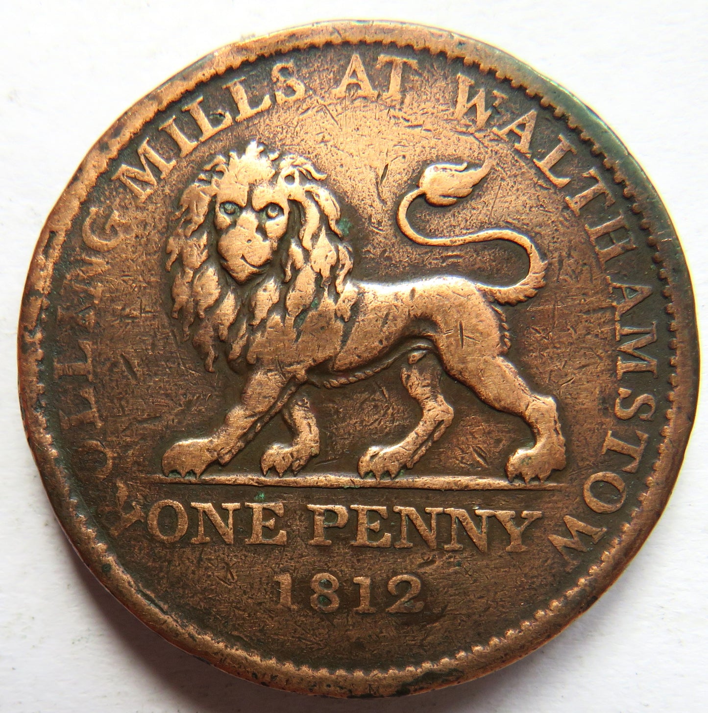 1812 Rolling Mills At Walthamnstow One Penny Token British Copper Company / Smelting Works at Landore