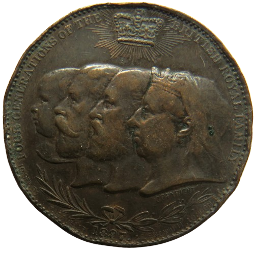 1897 Queen Victoria Diamond Jubilee Four Generations Medal