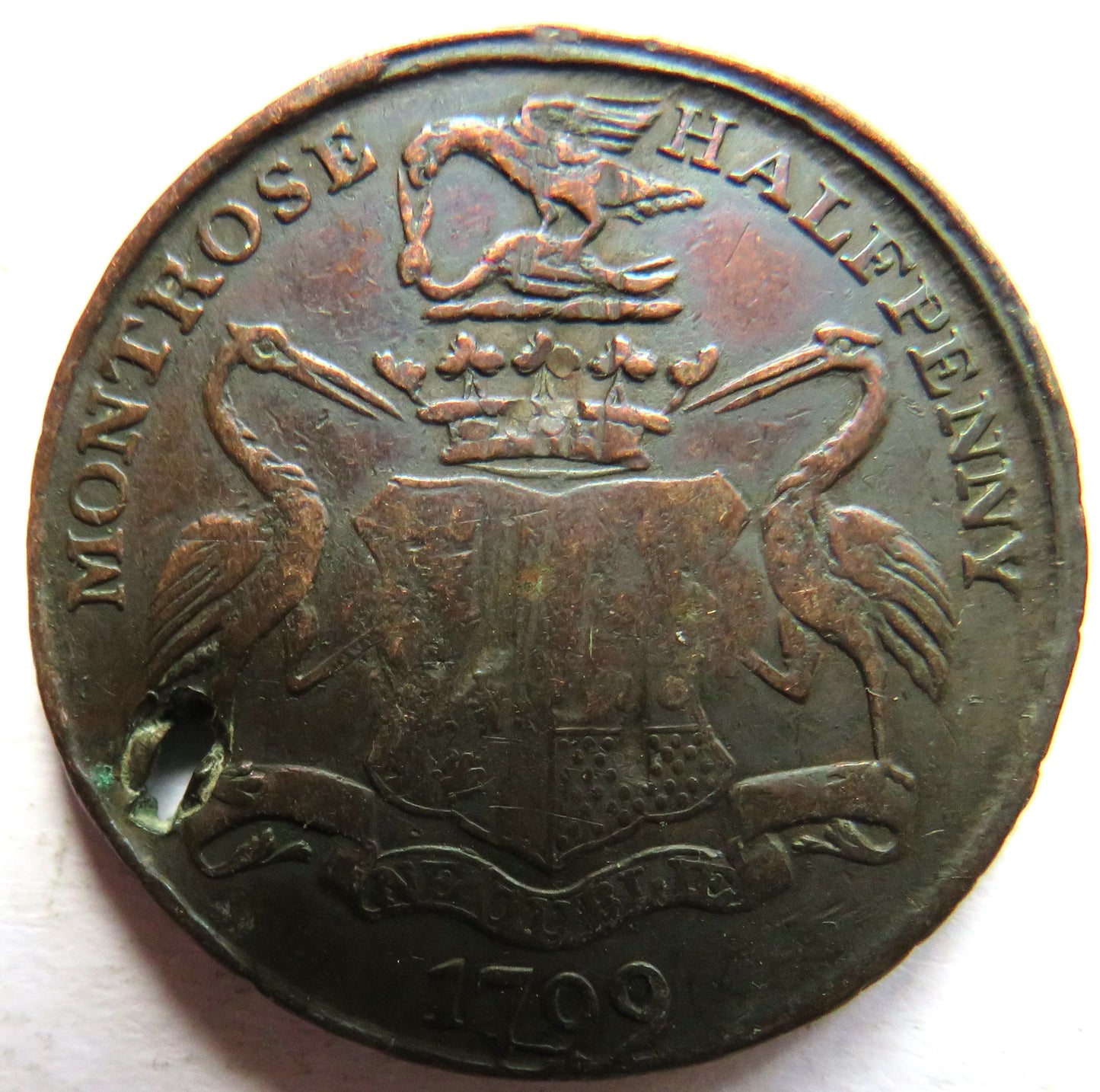 1799 Montrose Halfpenny Token - 1781 Montrose Lunatic Hospital