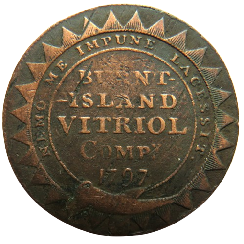 1797 Burnt Island Vitriol Company Halfpenny Token