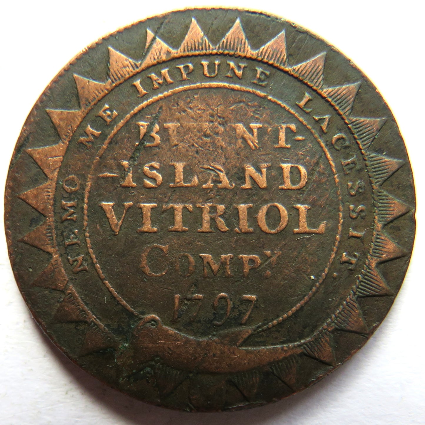 1797 Burnt Island Vitriol Company Halfpenny Token
