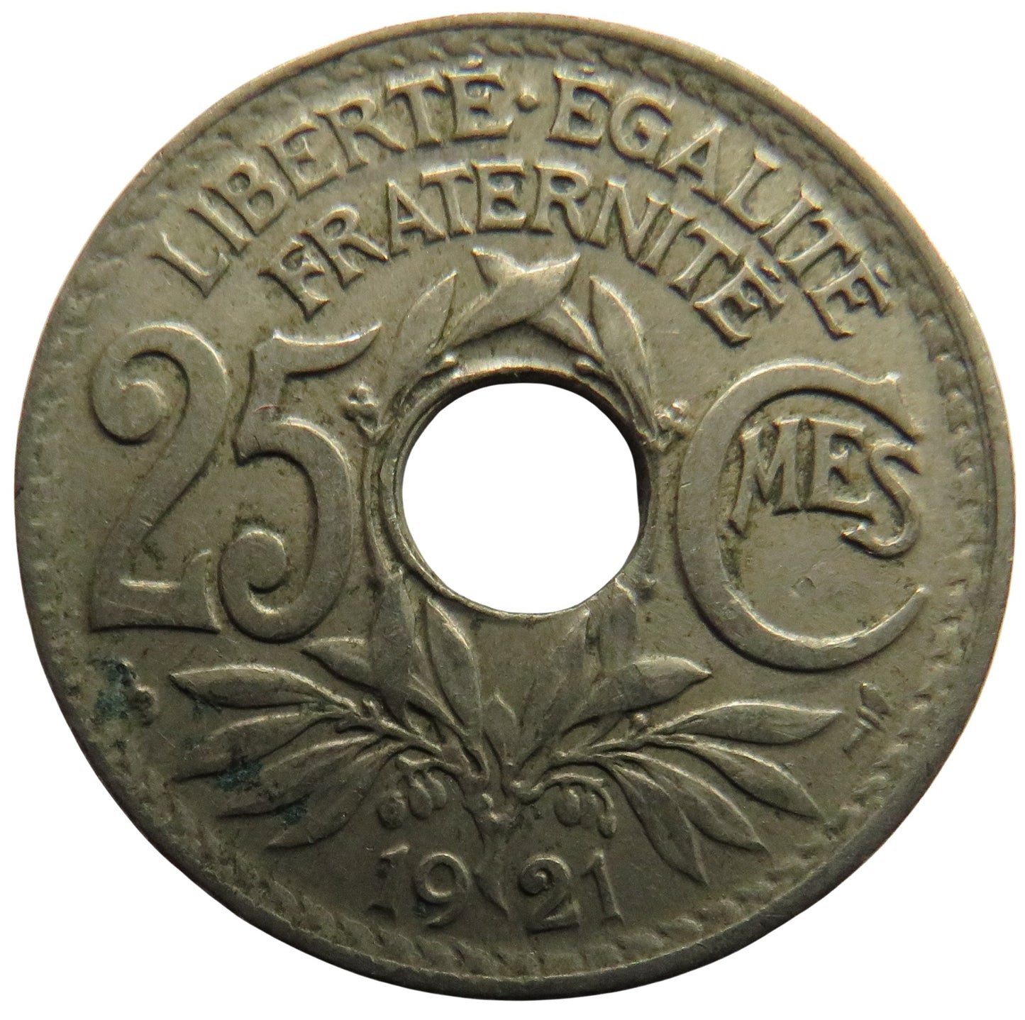 1921 France 25 Centimes Coin