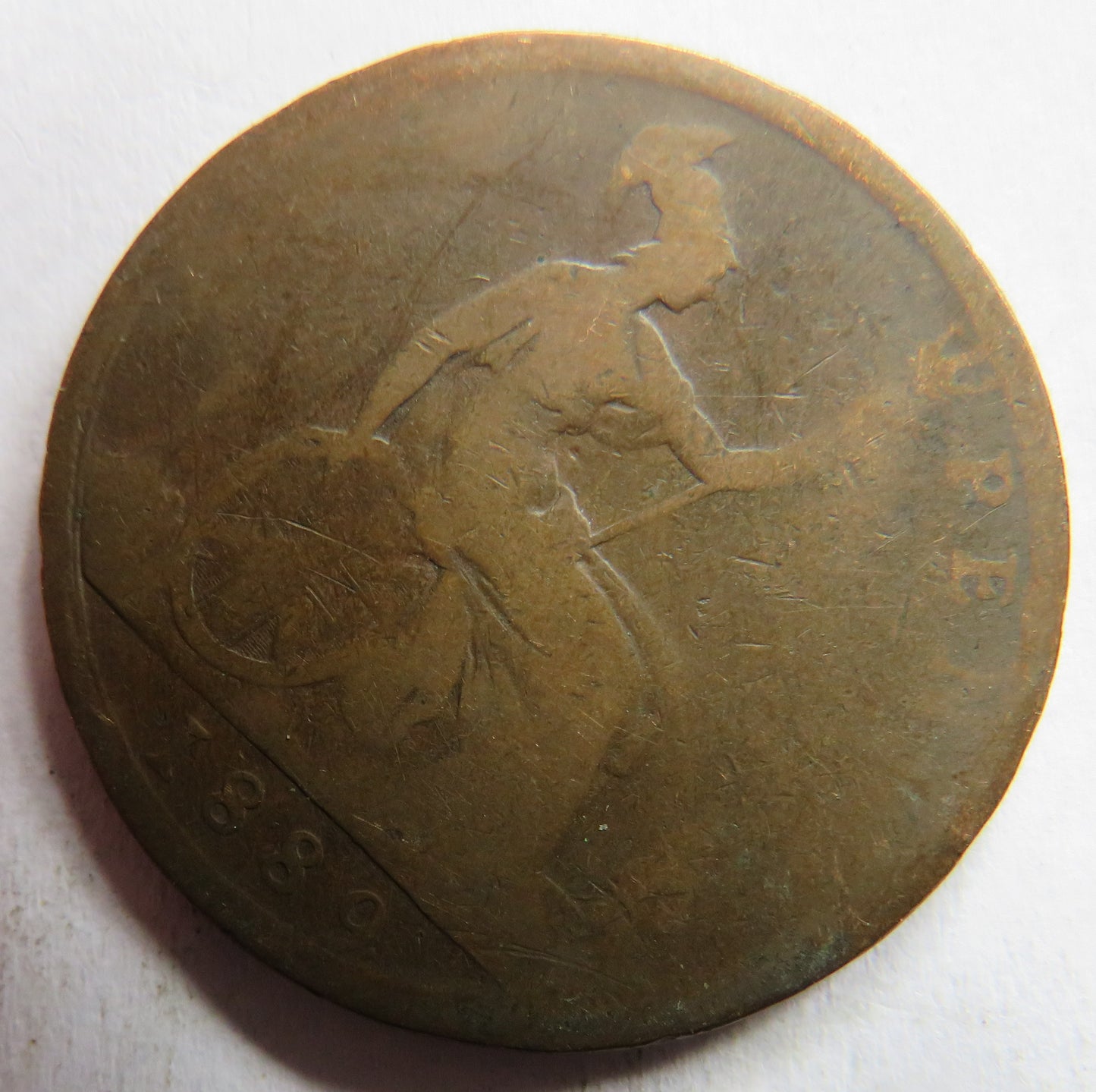 1889 Queen Victoria One Penny Coin - Great Britain