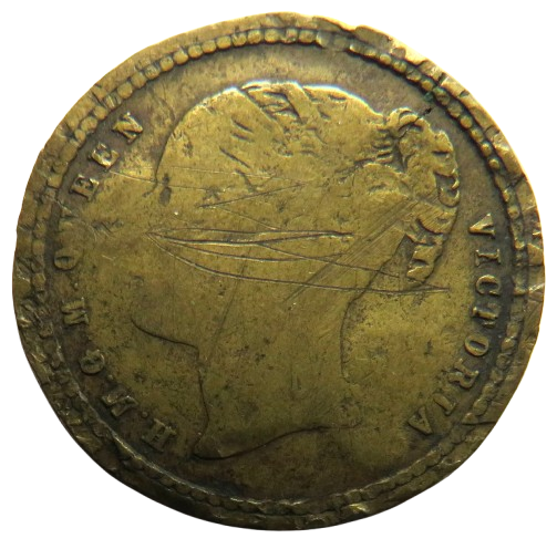 19thC Queen Victoria Gaming Counter / Token Stamped "W C U"