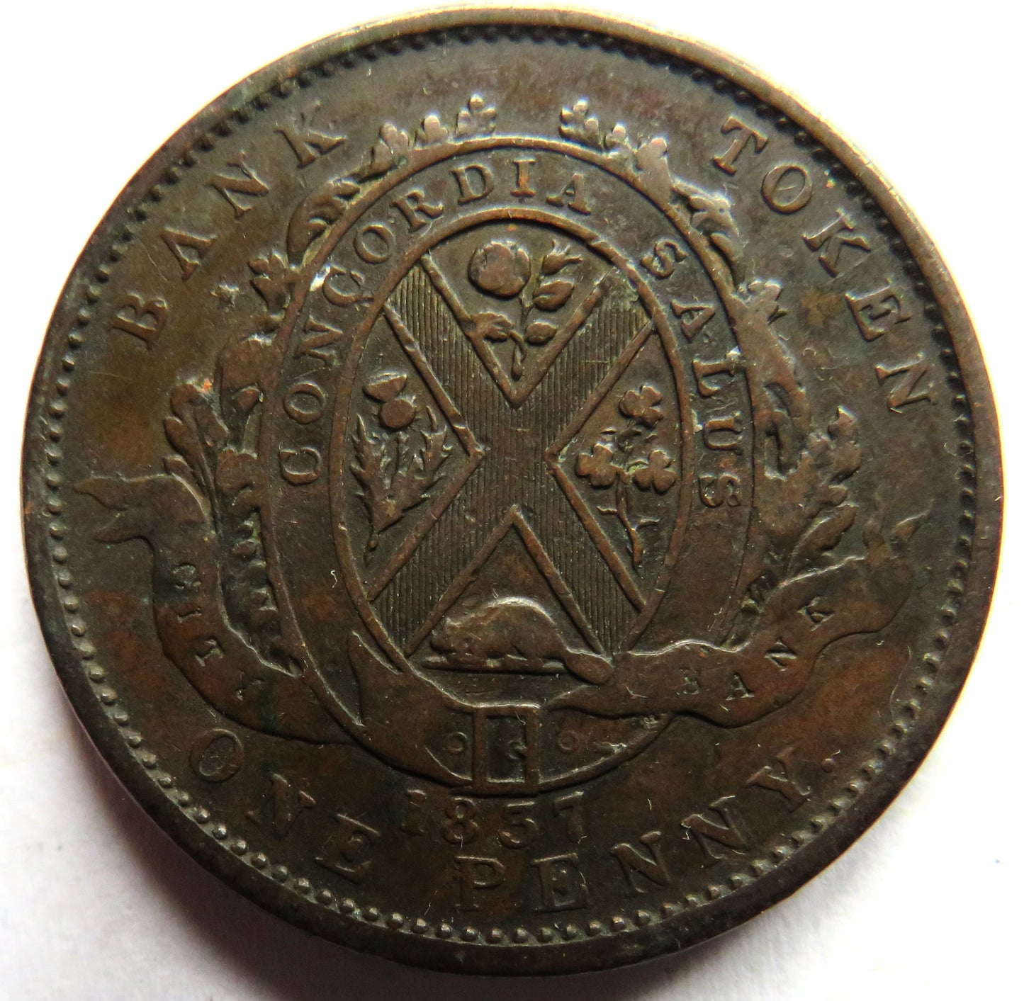 1837 Lower Canada One Penny / 2 Sous Bank Token