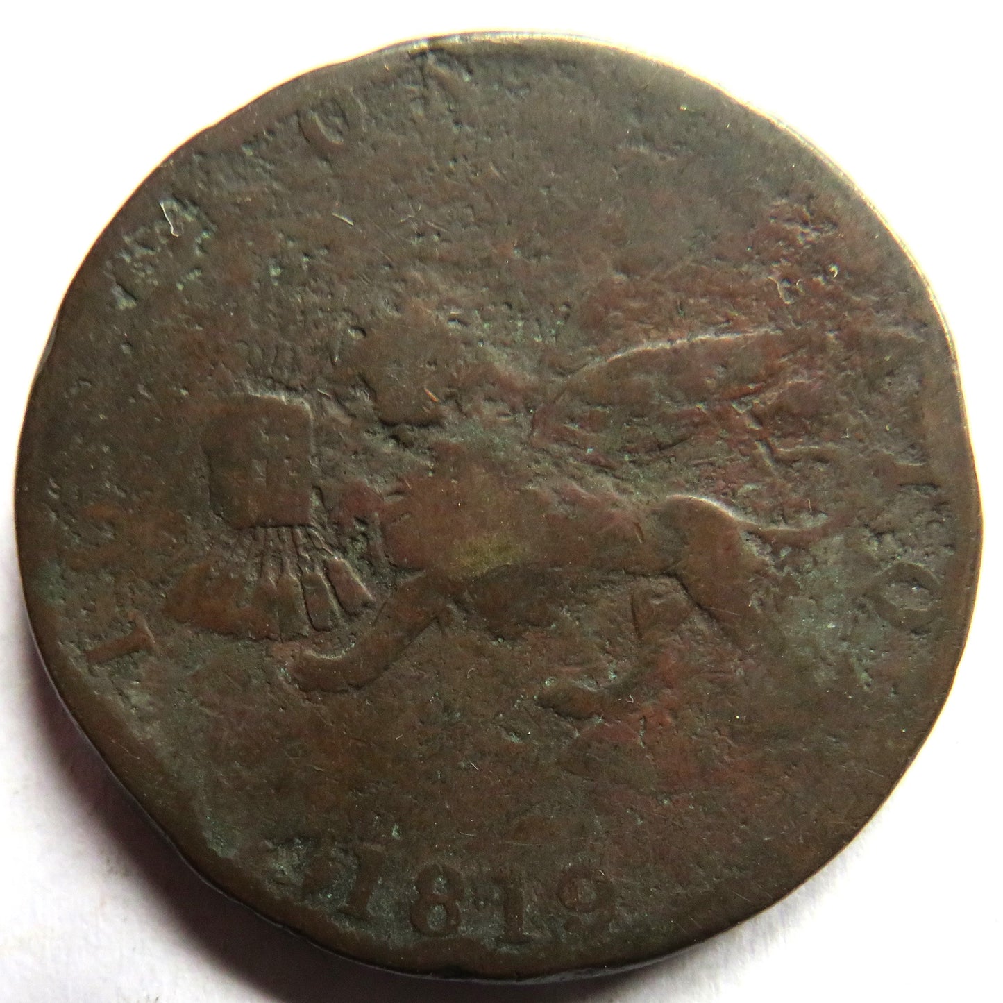 1819 Ionian Islands 2 Oboli Coin