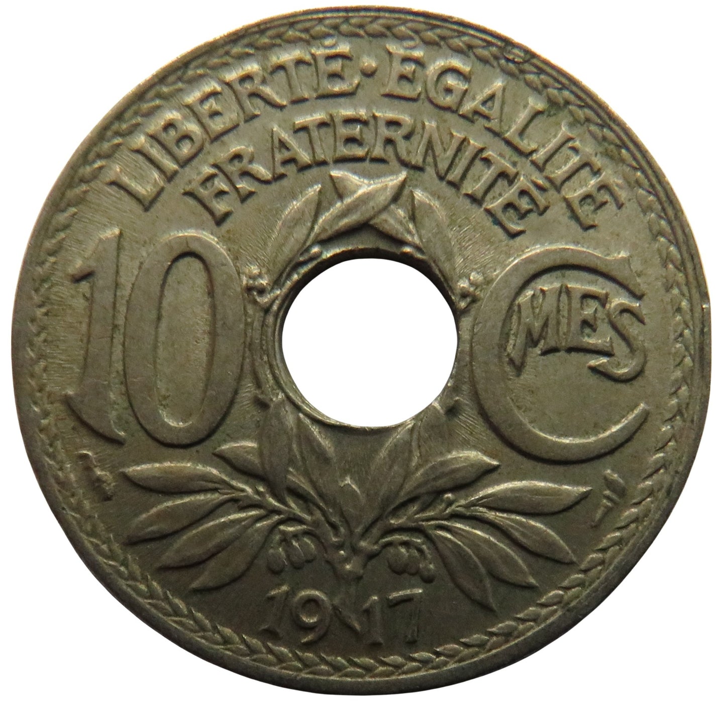 1917 France 10 Centimes Coin