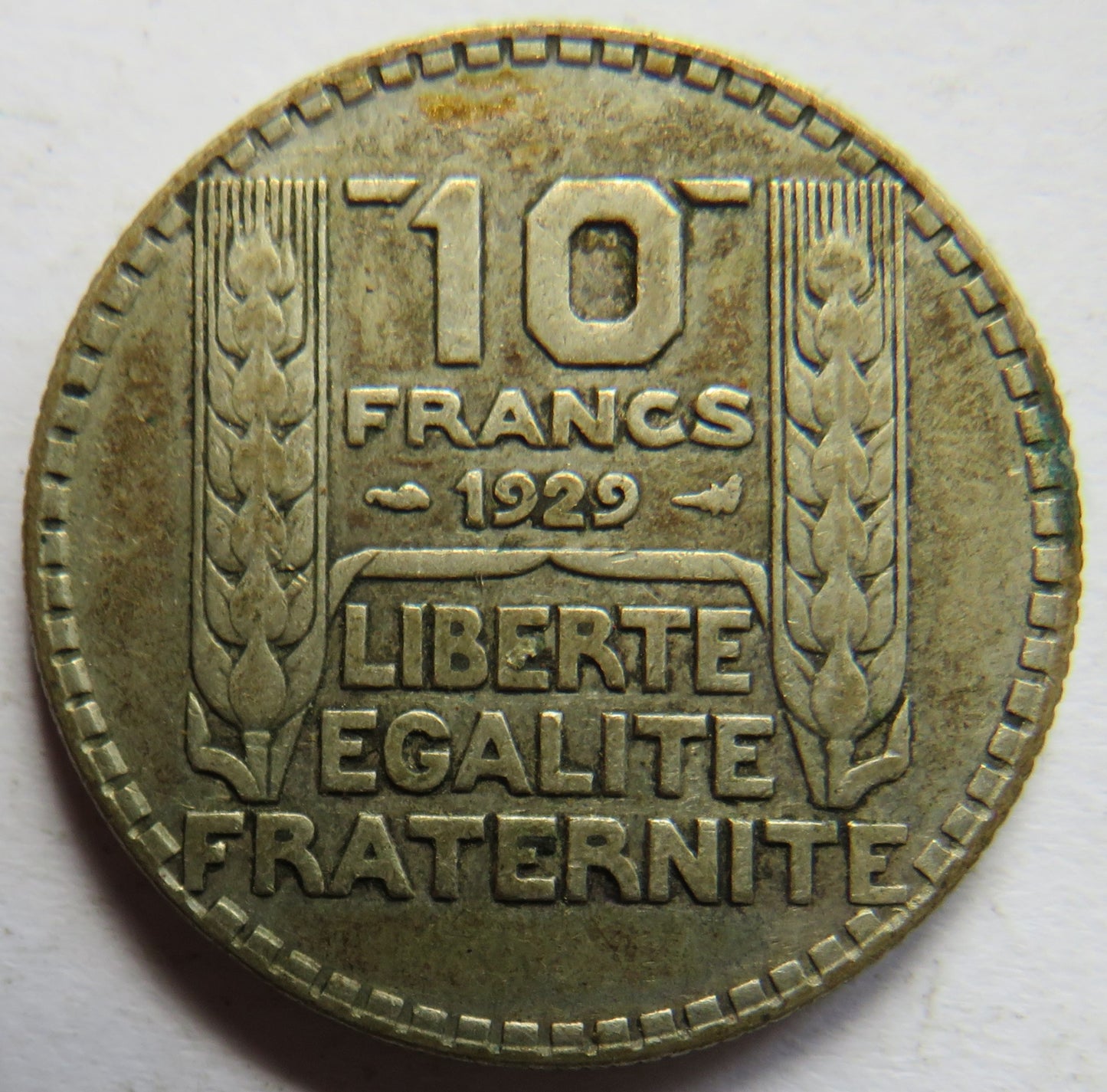 1929 France Silver 10 Francs Coin
