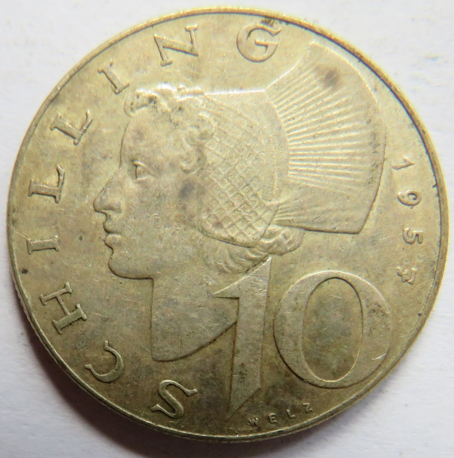 1957 Austria Silver 10 Schilling Coin
