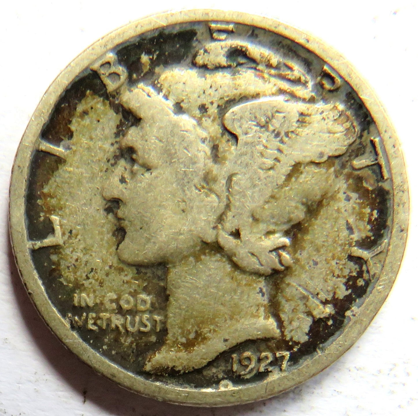 1927 USA Silver Mercury One Dime Coin