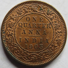 Load image into Gallery viewer, 1903 King Edward VII India 1/4 Anna Coin In High Grade
