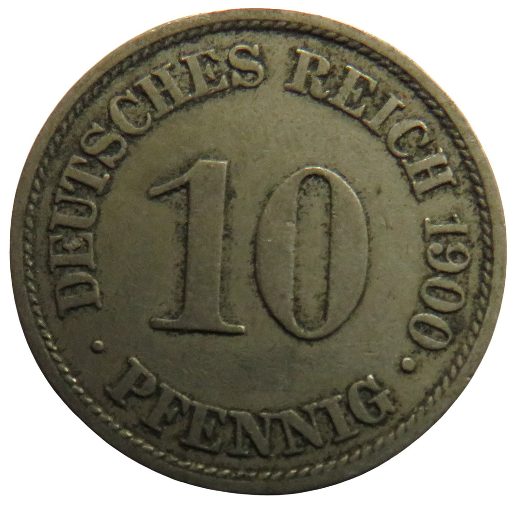 1900-A Germany 10 Pfennig Coin