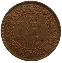 Load image into Gallery viewer, 1905 King Edward VII India 1/4 Anna Coin In Better Grade
