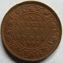 Load image into Gallery viewer, 1905 King Edward VII India 1/4 Anna Coin In Better Grade
